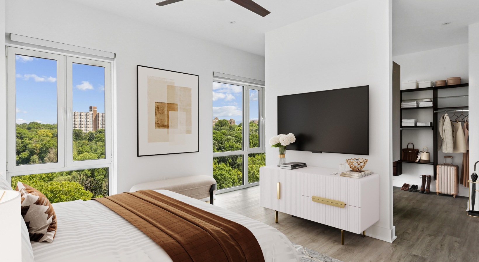 Penthouse Bedroom with Walk In Closet